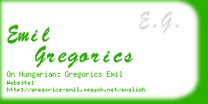 emil gregorics business card